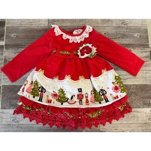 Counting Daisies Christmas Dress 24M Red Nutcracker Holiday Party Outfit‎